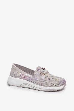 Artiker Zamszowe Półbuty Ze Skóry Naturalnej Na Platformie 56C2104 Szare