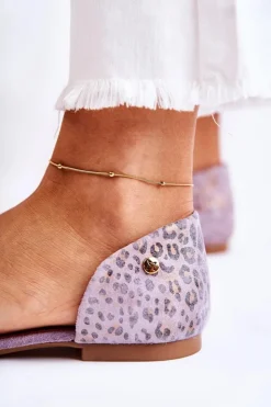 Maciejka Sandały Płaskie*Zamszowe Sandały 03615-05 Fioletowe