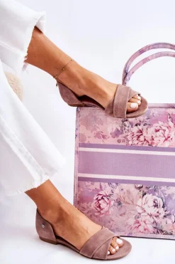 Maciejka Zamszowe Sandały 03615-02 Brązowe