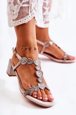 Damskie Damskie buty S.Barski Zamszowe Sandały Na Niskim Obcasie Szare Wonderland