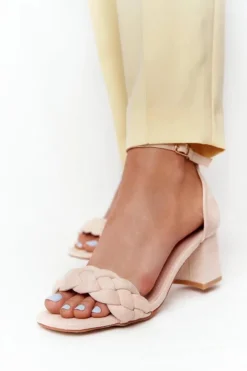 Boto Sandały Na Obcasie*Zamszowe Sandały Na Obcasie Beżowe Long Island