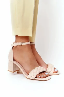 Boto Sandały Na Obcasie*Zamszowe Sandały Na Obcasie Beżowe Long Island