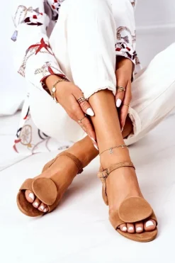 Maciejka Sandały Na Obcasie*Zamszowe Sandały Na Obcasie 5198A-29 Rude