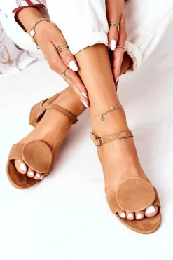 Maciejka Sandały Na Obcasie*Zamszowe Sandały Na Obcasie 5198A-29 Rude