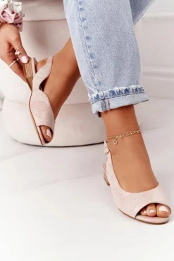 Buty Sergio Leone Sandały Na Obcasie|Sandały Płaskie*Zamszowe Sandały Na Obcasie Sergio Leone SK807 Różowe