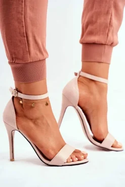 Boto Sandały Na Obcasie*Zamszowe Sandały Na Szpilce Beżowe Liberty