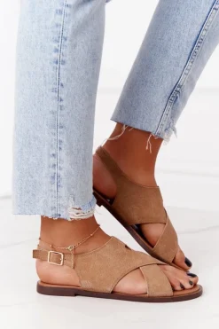 Online Buty Sergio Leone Zamszowe Sandały Sergio Leone SK060 Beżowe