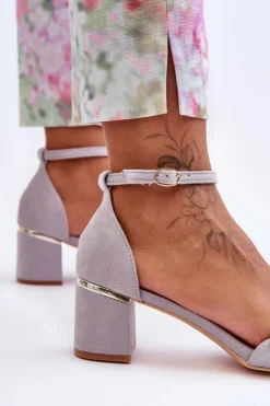 Best Boto Zamszowe Sandały Z Warkoczem Szare Essenza