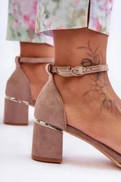 Hot Boto Zamszowe Sandały Z Warkoczem Ciemnobeżowe Essenza