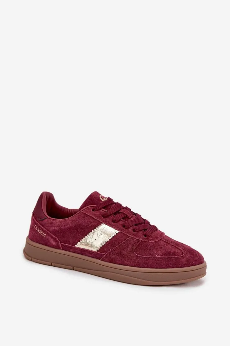 Damskie Buty damskie Vinceza Zamszowe Sneakersy Damskie Vinceza 14029 Bordowe