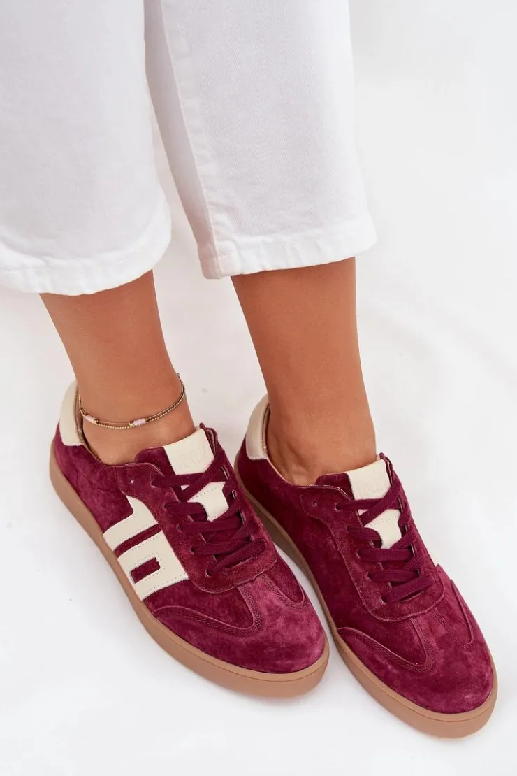 Damskie Buty damskie Vinceza Zamszowe Sneakersy Damskie Vinceza 79557 Bordowe