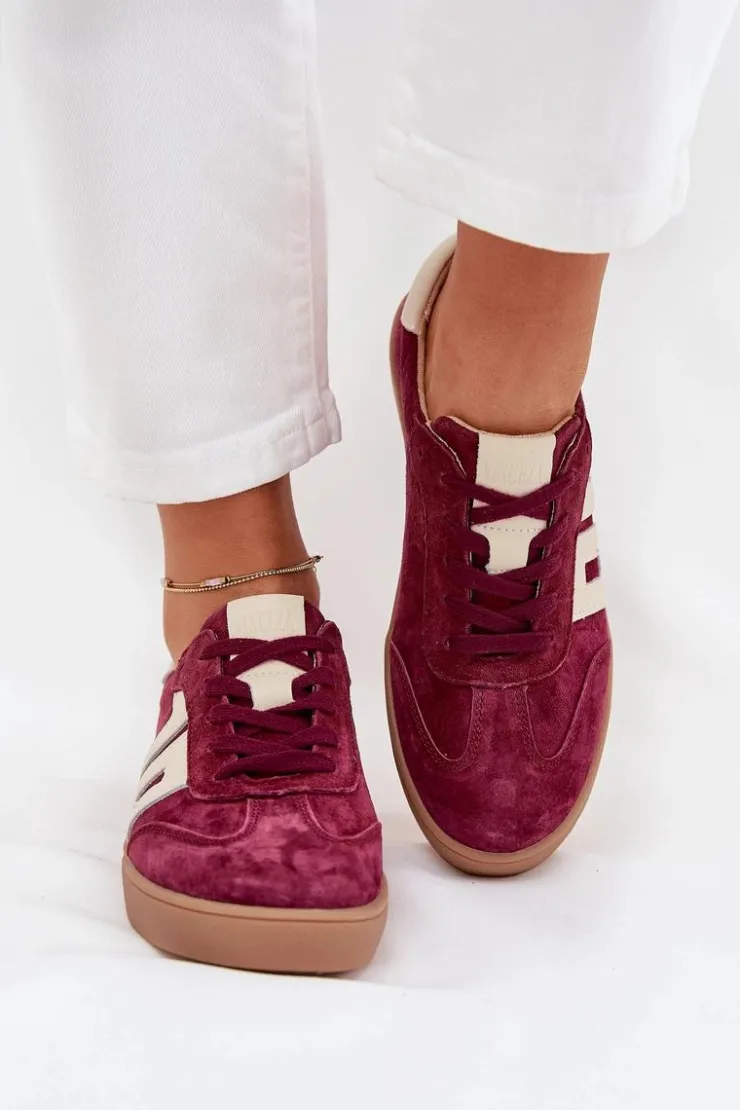 Damskie Buty damskie Vinceza Zamszowe Sneakersy Damskie Vinceza 79557 Bordowe