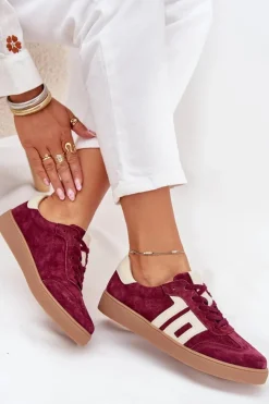 Damskie Buty damskie Vinceza Zamszowe Sneakersy Damskie Vinceza 79557 Bordowe