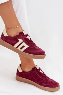 Damskie Buty damskie Vinceza Zamszowe Sneakersy Damskie Vinceza 79557 Bordowe