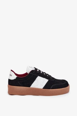 Daniel Lopez Just Dare Buty Sportowe Na Platformie|Sneakersy Damskie*Zamszowe Sneakersy Damskie SS2D4021 Czarne Czarny