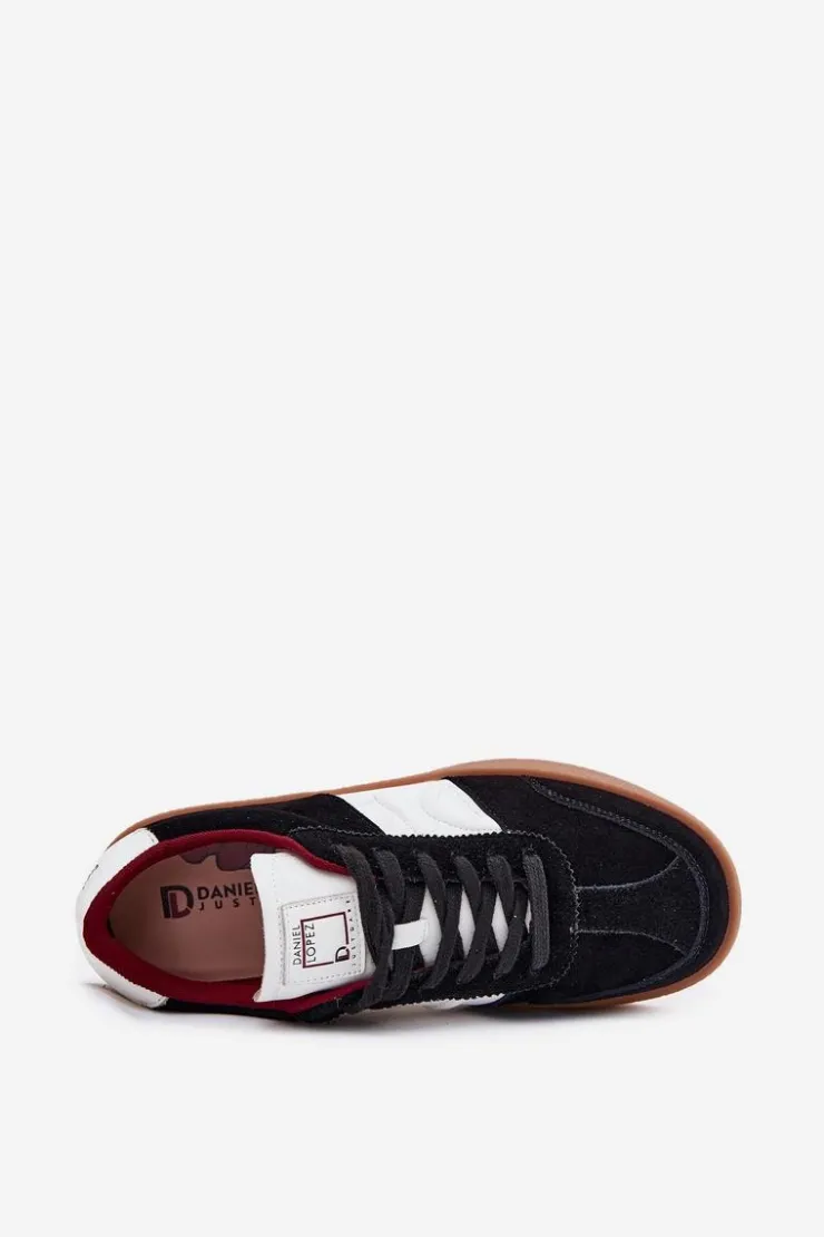 Daniel Lopez Just Dare Buty Sportowe Na Platformie|Sneakersy Damskie*Zamszowe Sneakersy Damskie SS2D4021 Czarne Czarny