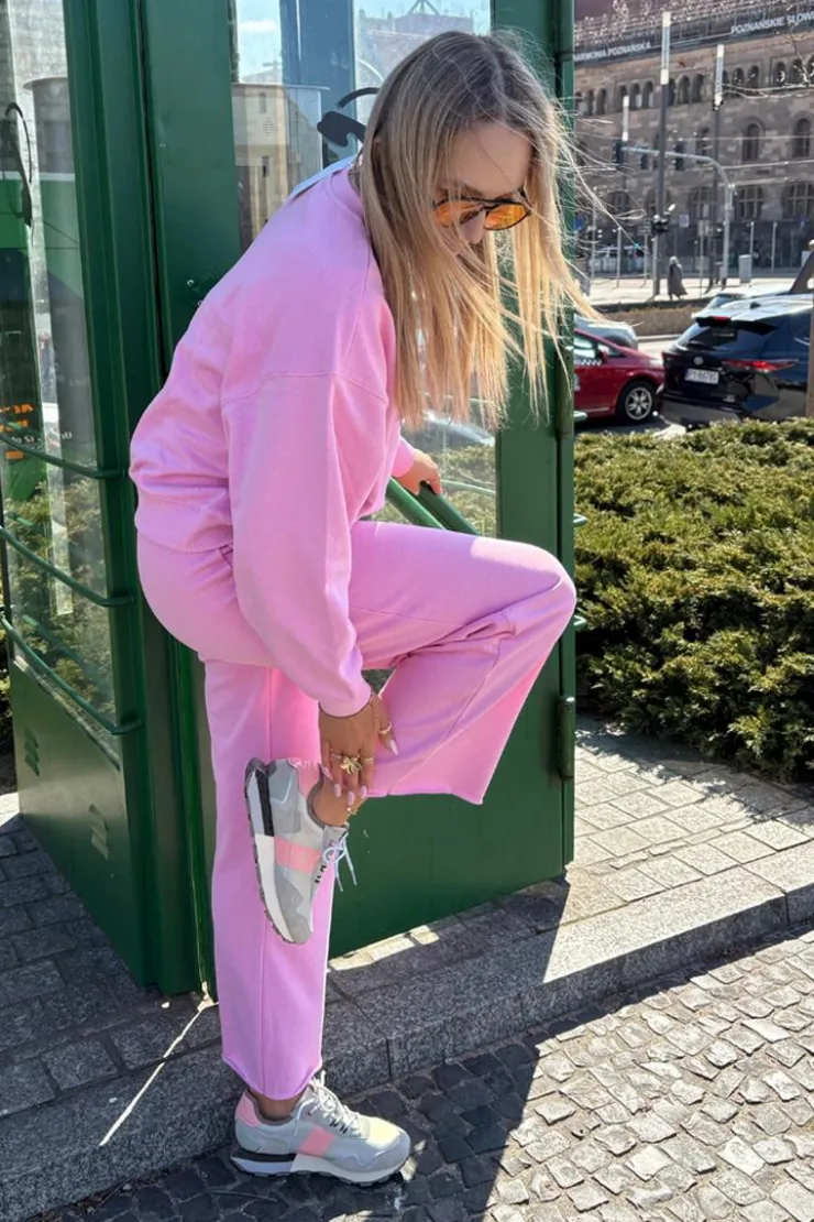 Big Star Shoes Buty Sportowe Big Star|Sneakersy Damskie*Zamszowe Sneakersy Damskie Big Star RR274243 HI-POLY SYSTEM Szaro-Różowe