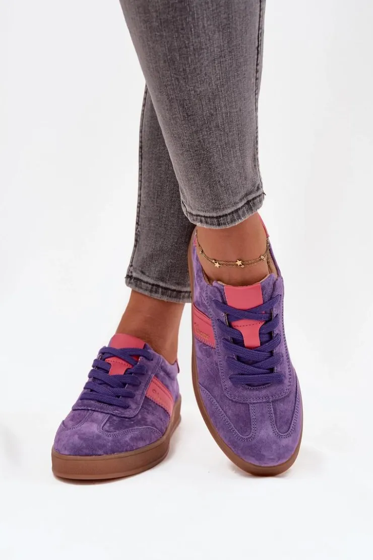 Buty damskie Vinceza Sneakersy Damskie*Zamszowe Sneakersy Damskie Vinceza 79576 Fioletowe Fioletowy
