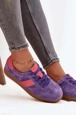 Buty damskie Vinceza Sneakersy Damskie*Zamszowe Sneakersy Damskie Vinceza 79576 Fioletowe Fioletowy