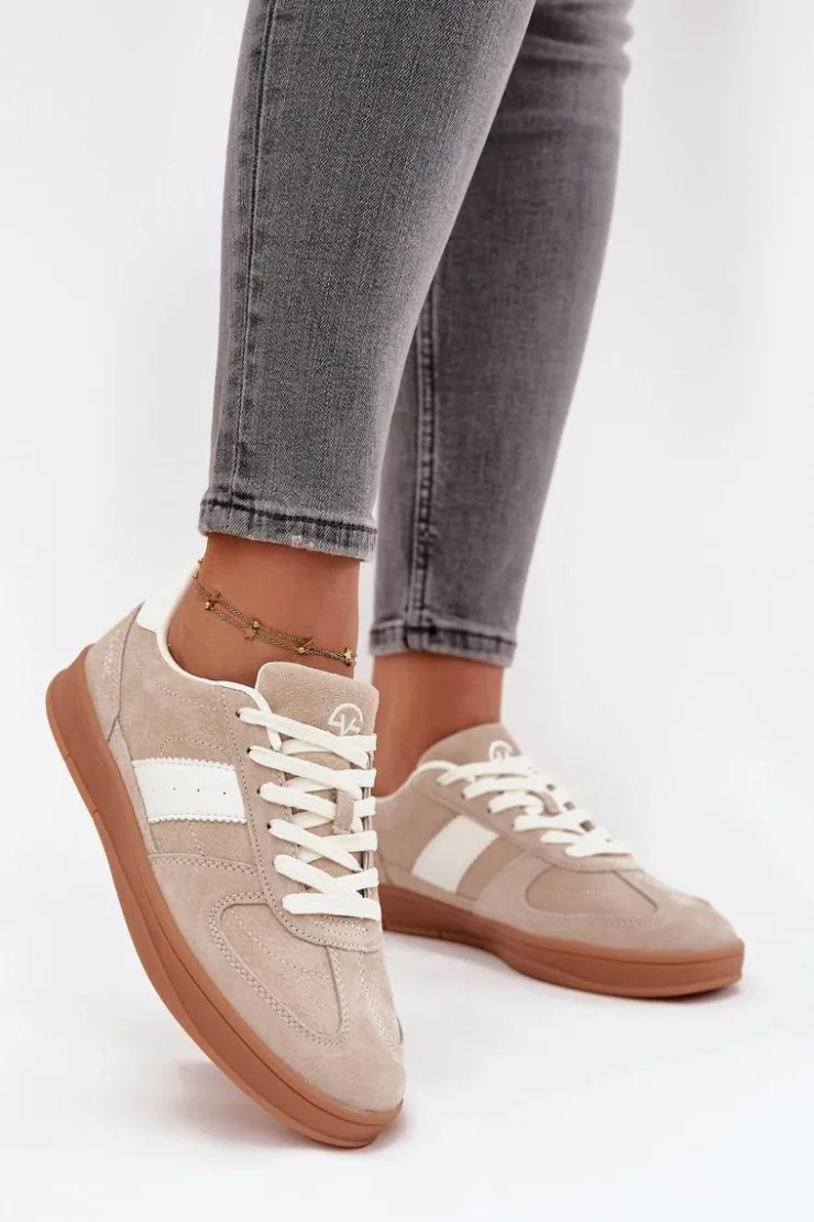 New Buty damskie Vinceza Zamszowe Sneakersy Damskie Vinceza 14029 Beżowe Beżowy