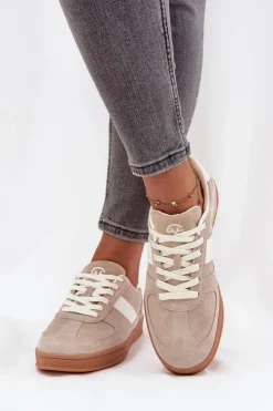 New Buty damskie Vinceza Zamszowe Sneakersy Damskie Vinceza 14029 Beżowe Beżowy