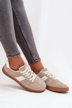 New Buty damskie Vinceza Zamszowe Sneakersy Damskie Vinceza 14029 Beżowe Beżowy