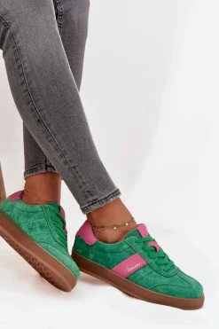 Damskie Buty damskie Vinceza Zamszowe Sneakersy Damskie Vinceza 79576 Zielone