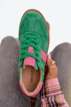 Damskie Buty damskie Vinceza Zamszowe Sneakersy Damskie Vinceza 79576 Zielone