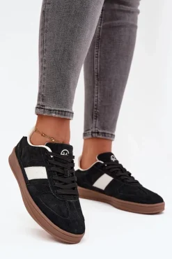 Buty damskie Vinceza Sneakersy Damskie*Zamszowe Sneakersy Damskie Vinceza 14029 Czarne Czarny