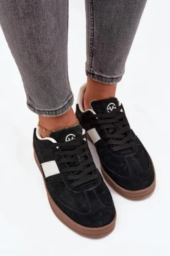 Buty damskie Vinceza Sneakersy Damskie*Zamszowe Sneakersy Damskie Vinceza 14029 Czarne Czarny