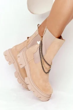 Boto Botki Wiosenne|Brązowe I Beżowe Botki*Zamszowe Sztyblety Workery Lewski Shoes 2998-0 Piaskowe