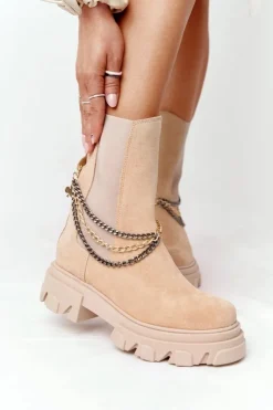 Boto Botki Wiosenne|Brązowe I Beżowe Botki*Zamszowe Sztyblety Workery Lewski Shoes 2998-0 Piaskowe