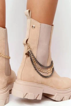 Boto Botki Wiosenne|Brązowe I Beżowe Botki*Zamszowe Sztyblety Workery Lewski Shoes 2998-0 Piaskowe