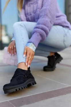 Damskie buty S.Barski Botki Wiosenne|Damskie Trapery*Zamszowe Wiosenne Botki Trapery Na Suwak Czarne Remgate