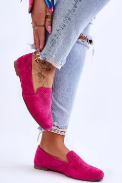 Damskie buty S.Barski Loafersy Damskie|Mokasyny Damskie Zamszowe*Zamszowe Wygodne Mokasyny Fuksja Giovana