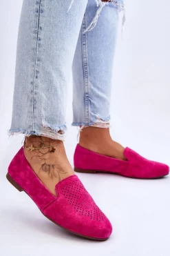Damskie buty S.Barski Loafersy Damskie|Mokasyny Damskie Zamszowe*Zamszowe Wygodne Mokasyny Fuksja Giovana