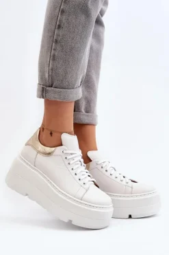 Zazoo Buty Sportowe Na Platformie*10165 Buty Sportowe Damskie Na Masywnej Platformie Białe
