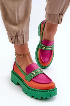 Zazoo Mokasyny Damskie Skórzane*3476 Mokasyny Skórzane Damskie Zielone