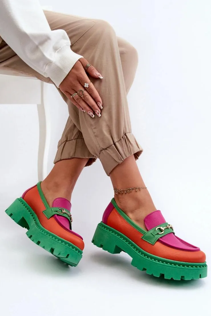 Zazoo Mokasyny Damskie Skórzane*3476 Mokasyny Skórzane Damskie Zielone