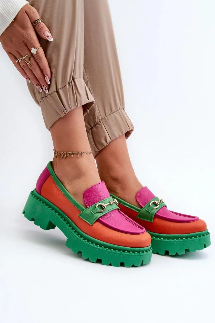 Zazoo Mokasyny Damskie Skórzane*3476 Mokasyny Skórzane Damskie Zielone