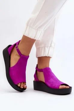 Damskie Zazoo 2914 Sandały Damskie Zamszowe Fuksja