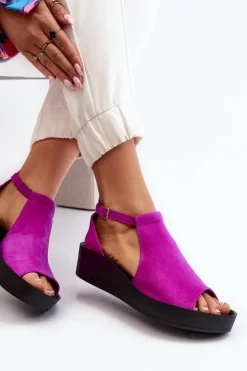 Damskie Zazoo 2914 Sandały Damskie Zamszowe Fuksja