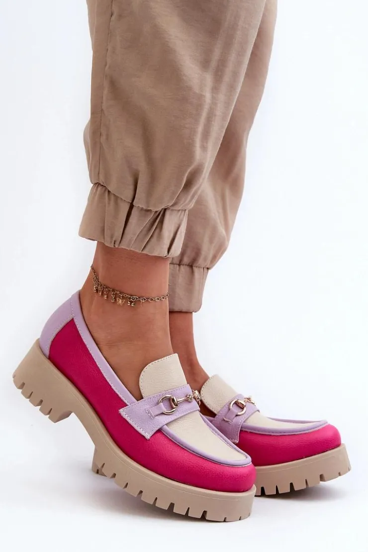 Damskie Zazoo 3475 Skórzane Damskie Mokasyny Beżowe