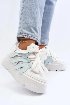 Damskie Zazoo 2F-7033 Sneakersy Na Masywnej Platformie e