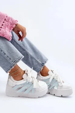 Damskie Zazoo 2F-7033 Sneakersy Na Masywnej Platformie e